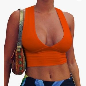 Deep V-Neck Crop Tank